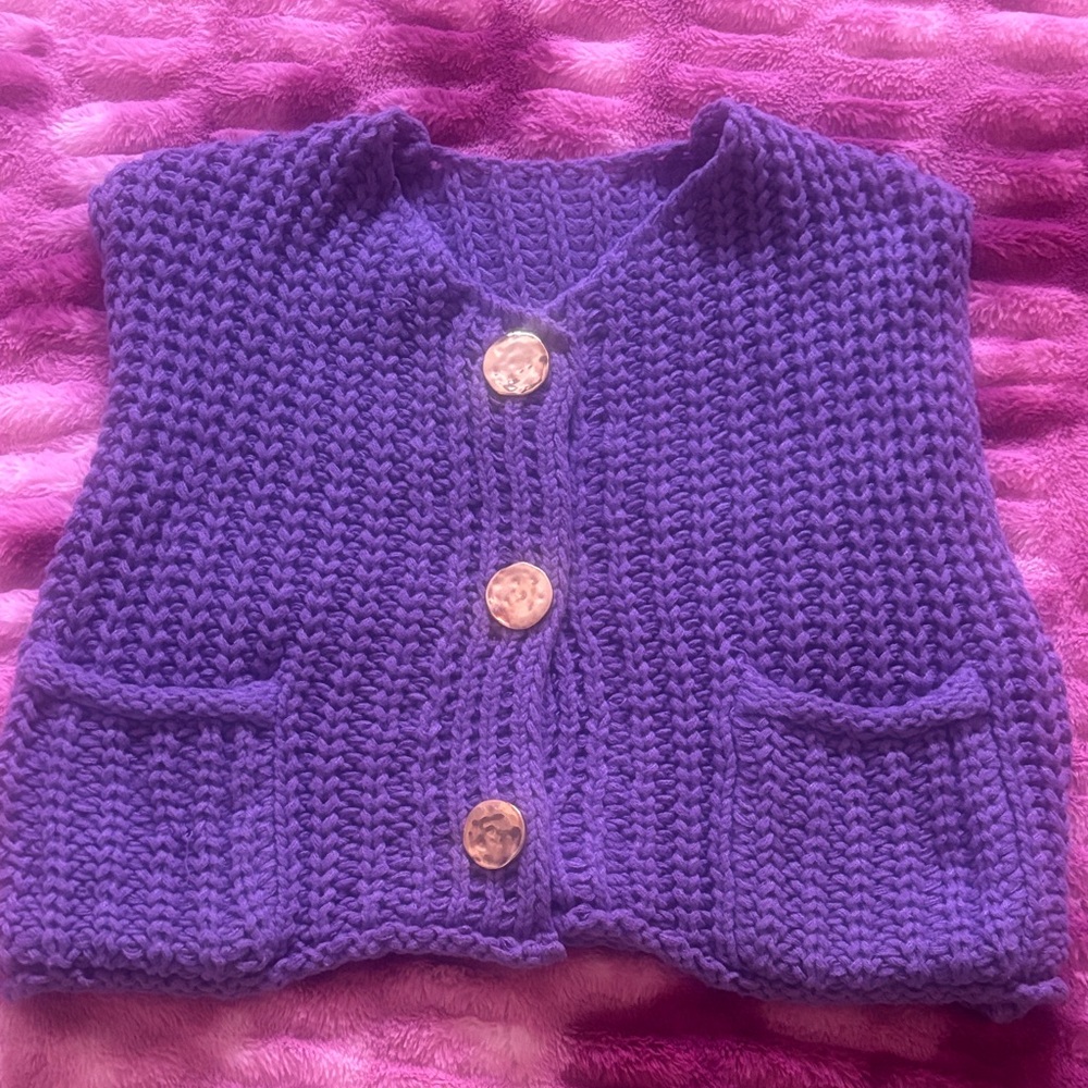 Purple Knit Women's Sweater Vest